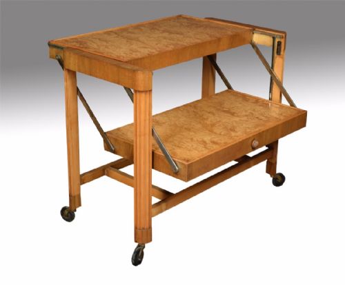 Art Deco Metamorphic Walnut Trolley