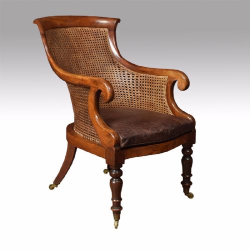 19th Century Mahogany Bergere Armchair