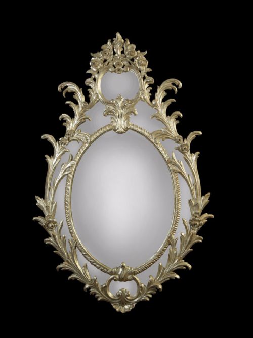 Silvered George III Style Carved Wall Mirror