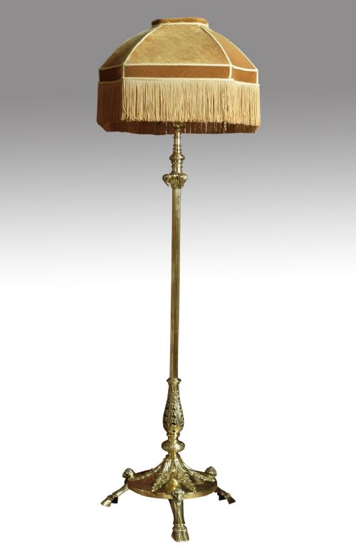 Early 20th Century  Brass Standard Lamp