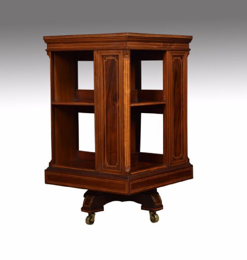 Edwardian Inlaid Revolving Bookcase