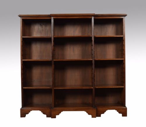 Mahogany Breakfront Open Bookcase