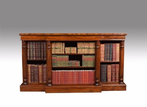 Victorian Mahogany Breakfront Open Bookcase