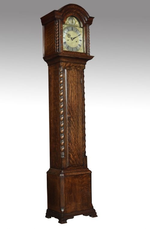Oak Cased Grandmother Clock