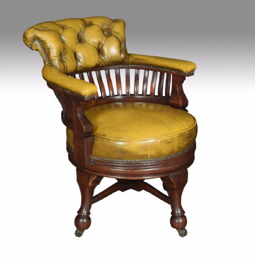Victorian Mahogany Swivel Desk Chair
