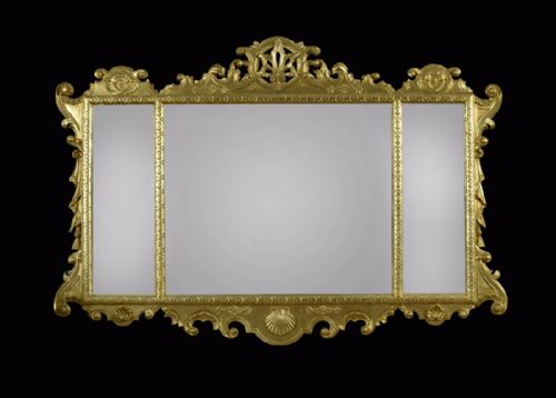 19th Century Giltwood Over Mantle Mirror