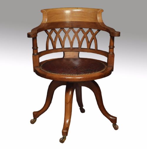 Late 19th Century Walnut Revolving Office Chair