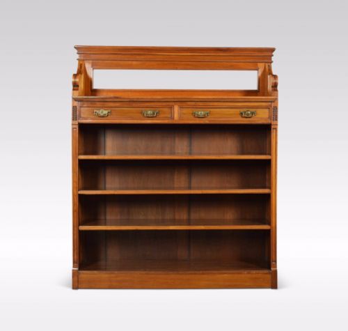 Edwardian Walnut Open Bookcase