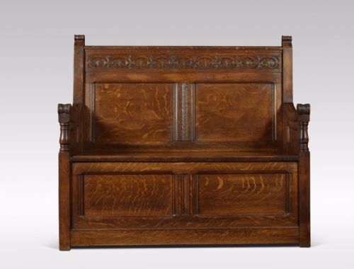 Carved Oak Settle
