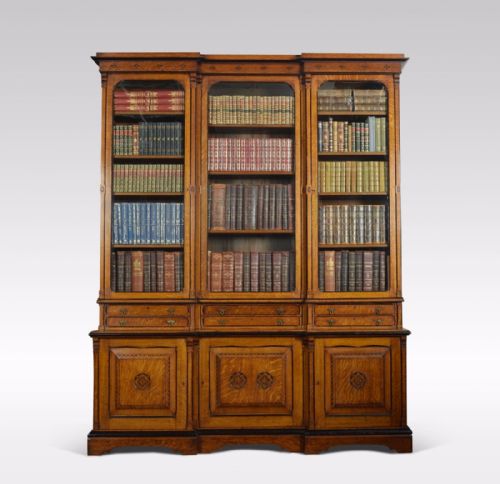 Reformed Gothic Golden Oak Bookcase