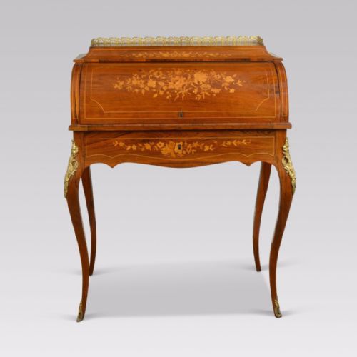 French Rosewood and Marquetry Bureau De Dame