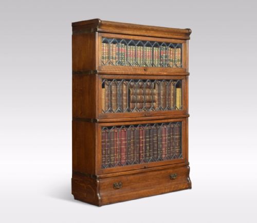 Oak Globe Wernicke Three Section Bookcase