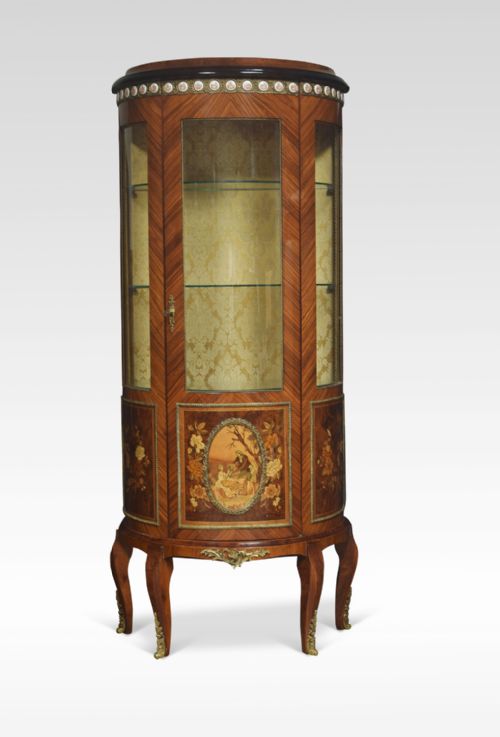 Kingwood Bow Fronted Display Cabinet Attributed to Epstein
