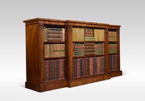 William IV Mahogany Breakfront Open Bookcase