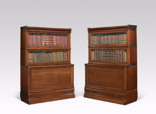 Pair of Mahogany Globe Wernicke Three Section Bookcases