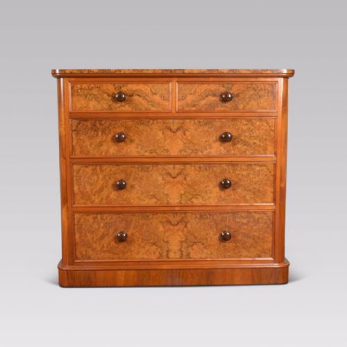 Victorian Figured Walnut Chest of Draws