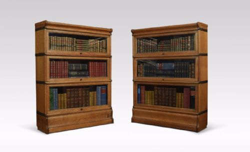 Pair Globe Wernicke Three Section Bookcases