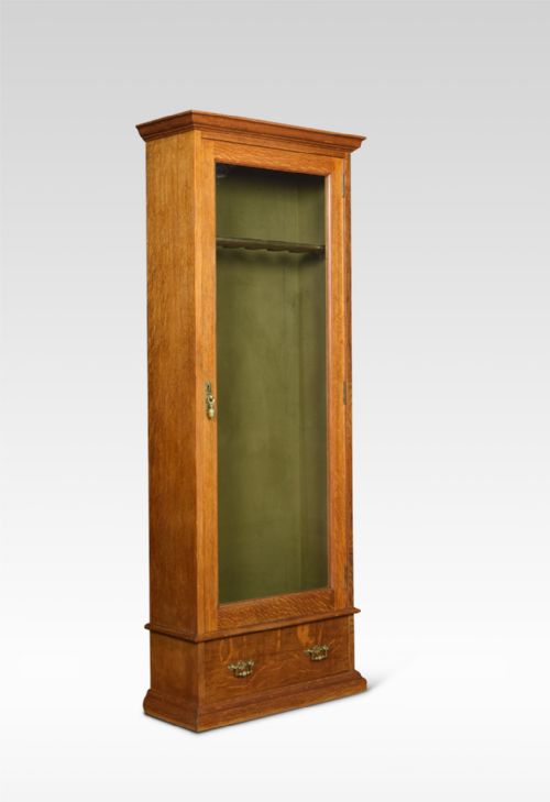 Late Victorian Oak Floor Standing Gun Display Cabinet
