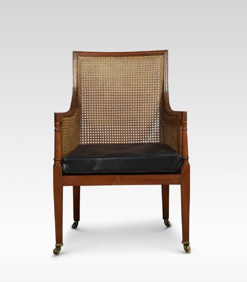 Edwardian Mahogany Bergere Armchair