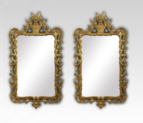 Very Large Pair of George III Style Gilt Framed Wall Mirrors
