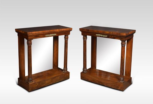 Early Pair 19th Century Regency Period Rosewood Console Tables