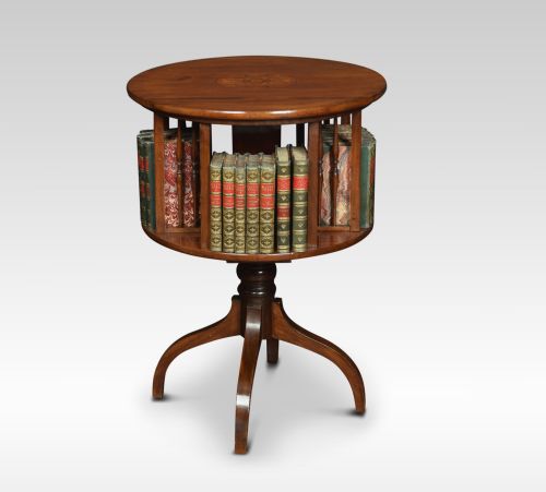 Edwardian Mahogany Inlaid Revolving Book Table
