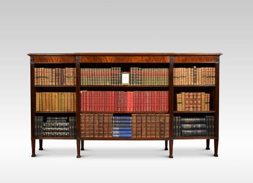 Mahogany Breakfront Open Bookcase