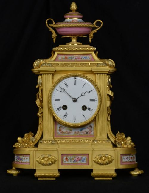 French Gilt Bronze Mantle Clock