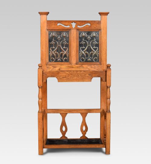 Art Nouveau Oak Umbrella / Stick Stand