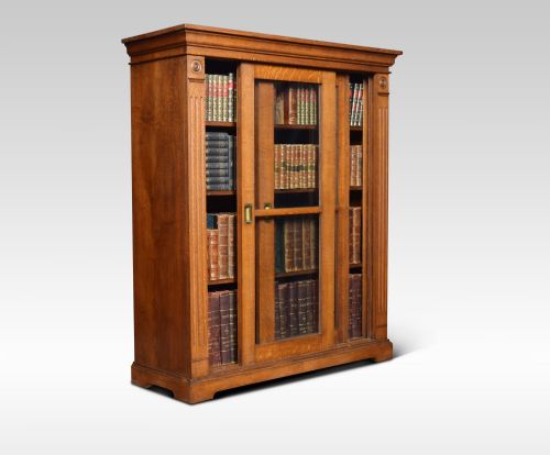 Late 19th Century Oak Glazed Bookcase