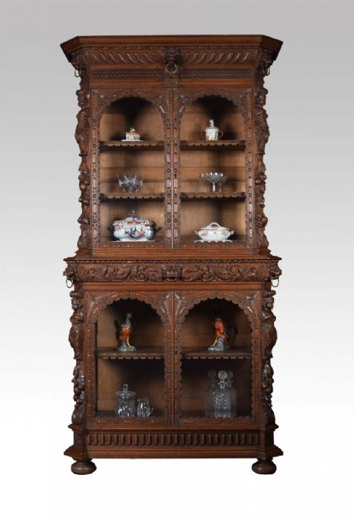 Late Victorian Oak Display Bookcase