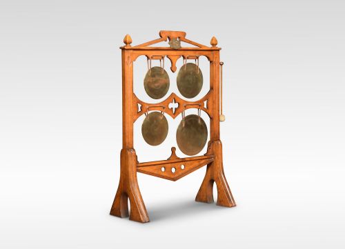Arts and Crafts Oak Framed Four Note Gong