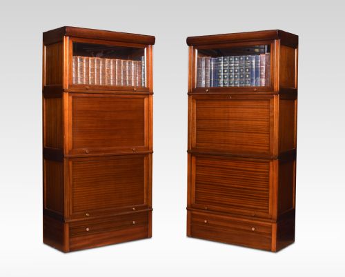 Pair of Mahogany Three Sectional Bookcases