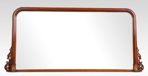 Very Large Mahogany Carved Over-mantle Wall Mirror