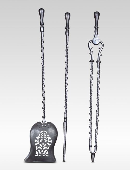 Polished Steel Triple Companion Fire Tool Set
