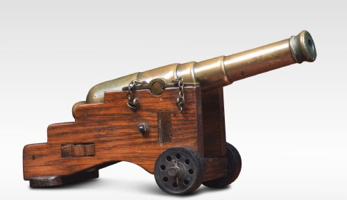Brass Desk Top Model of a Signal Cannon