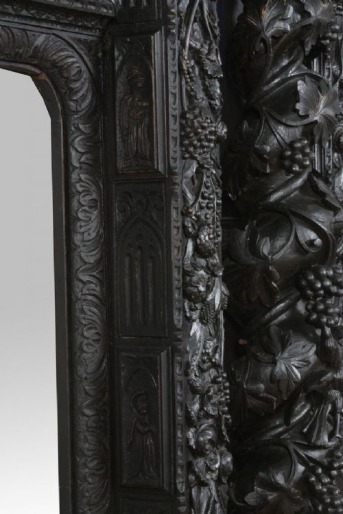 fig 1. Monumental carved oak fireplace