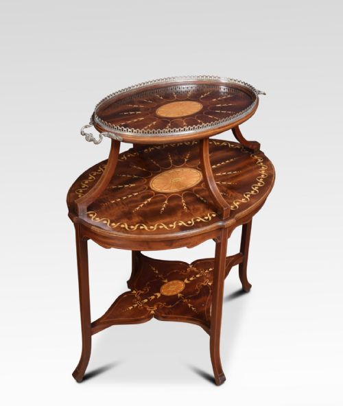 Sheraton Revival Mahogany Inlaid Etagere