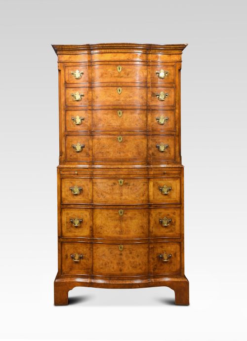 Georgian Style Figured Walnut Chest on Chest