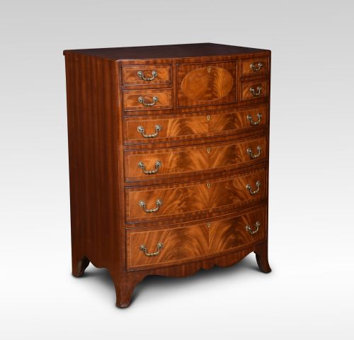 Regency Style Mahogany Bow Fronted Chest of Draws