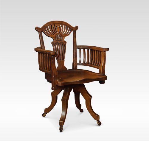 Oak Revolving Desk Chair