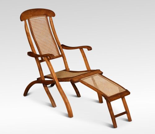 Walnut Framed Folding Steamer Deck Chair