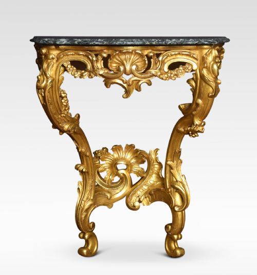 Rococo Revival Giltwood and Marble Console Table