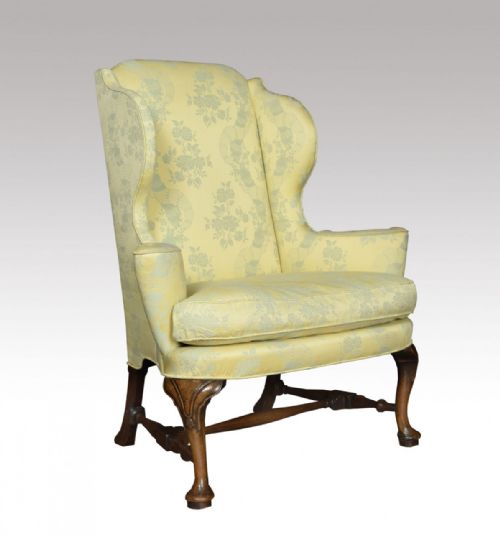 Queen Anne Style Wing Armchair