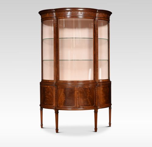 Mahogany Bow Fronted Display Cabinet