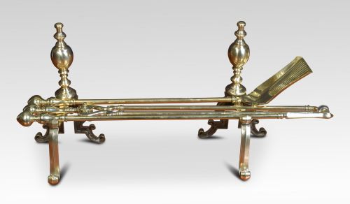 Set of Brass Fire Tools and Rests