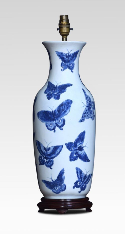 Chinese Blue and White Baluster Vase Lamp