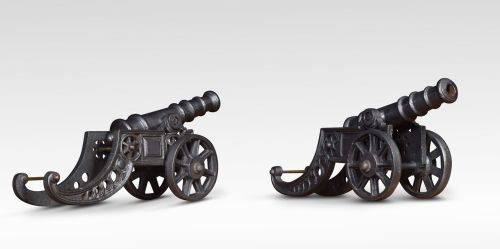 Pair of Cast Iron Models of Cannons
