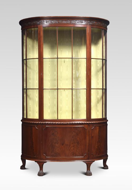 Mahogany Bow Fronted Display Cabinet