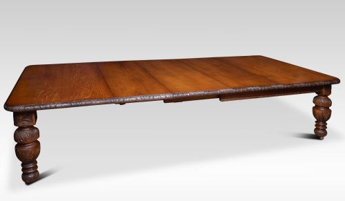 19th Century Carved Oak Dining Table
